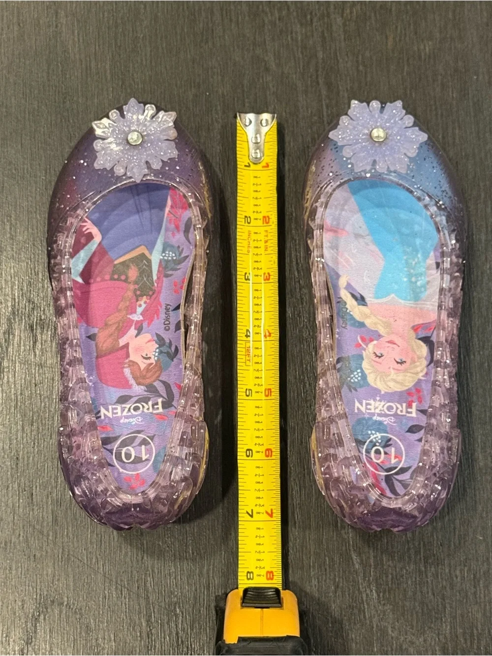 Disney Frozen Elsa & Anna Lavender Jelly Light Up Shoes Girl Size 10